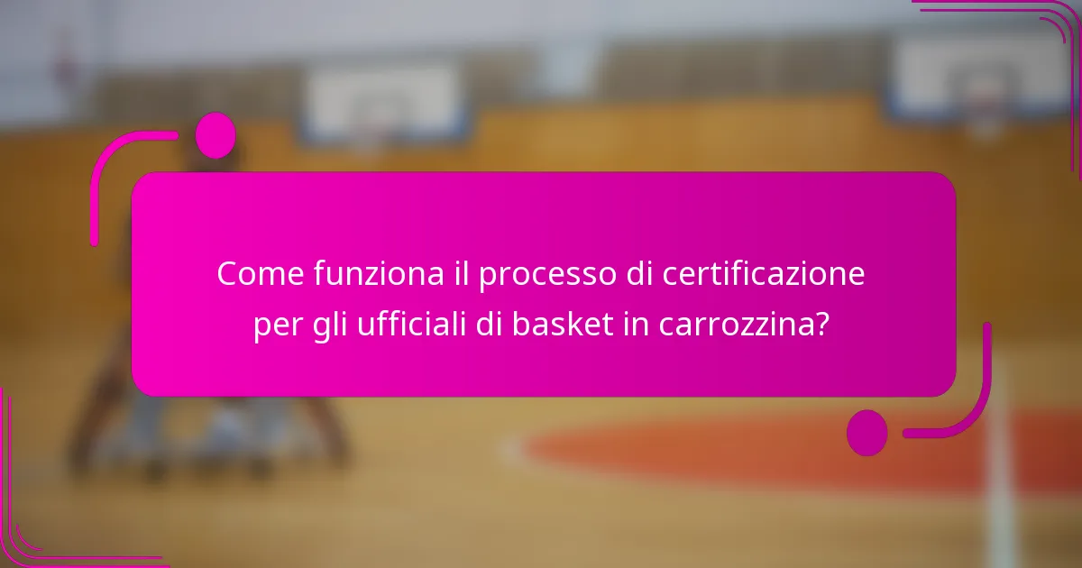 Come funziona il processo di certificazione per gli ufficiali di basket in carrozzina?