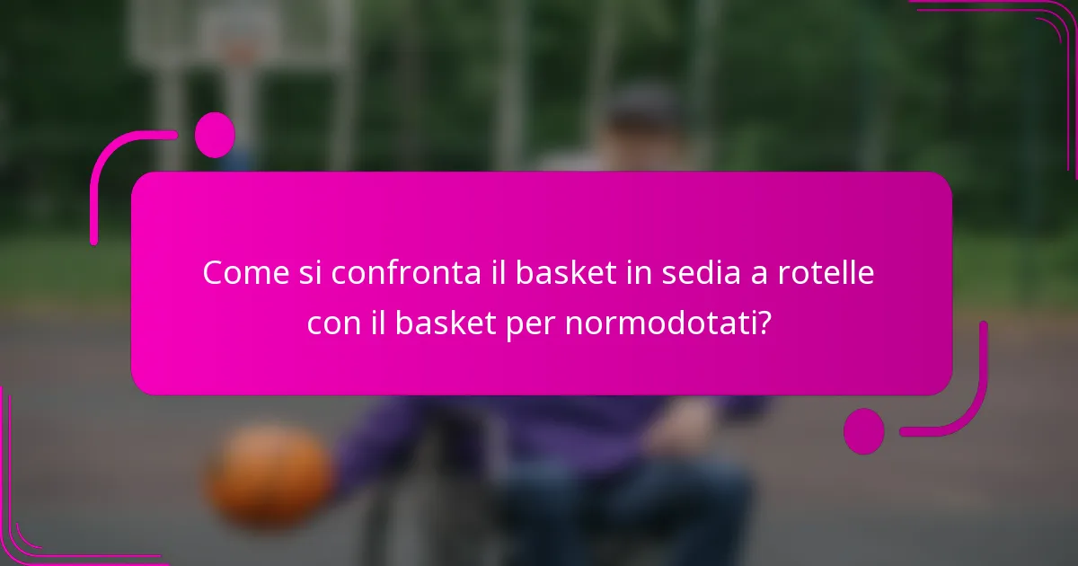 Come si confronta il basket in sedia a rotelle con il basket per normodotati?