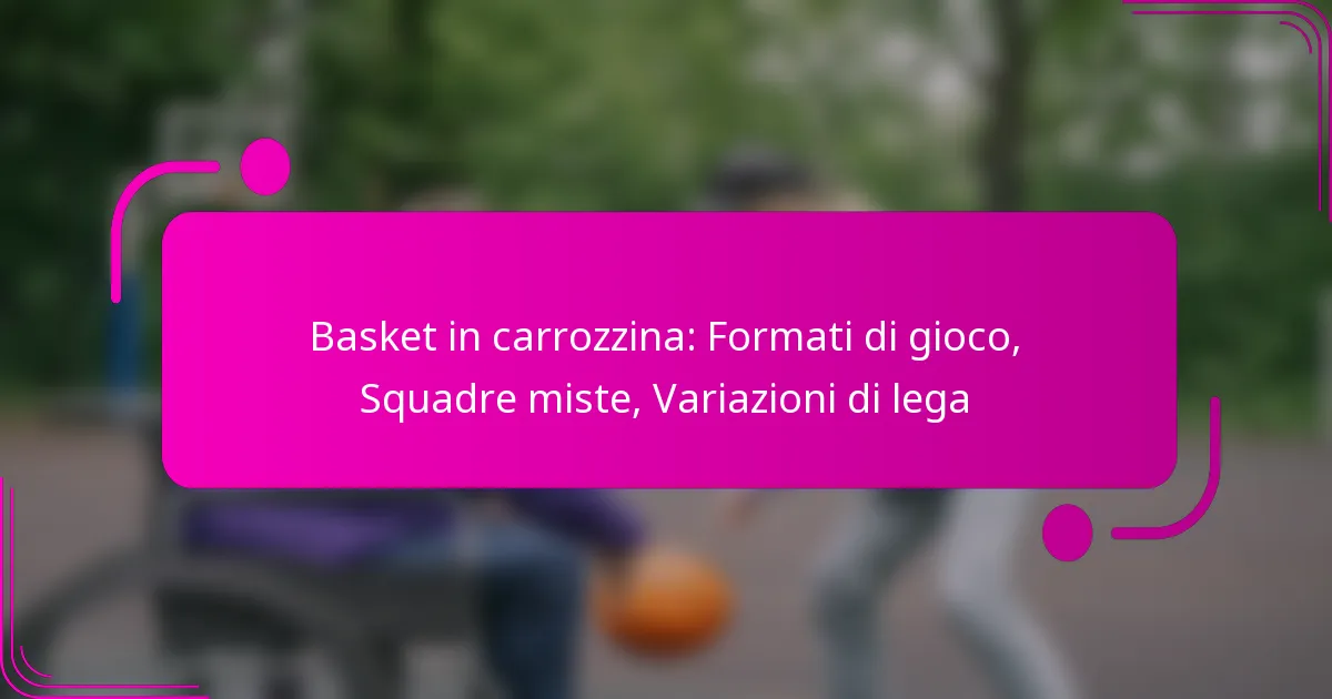 Basket in carrozzina: Formati di gioco, Squadre miste, Variazioni di lega