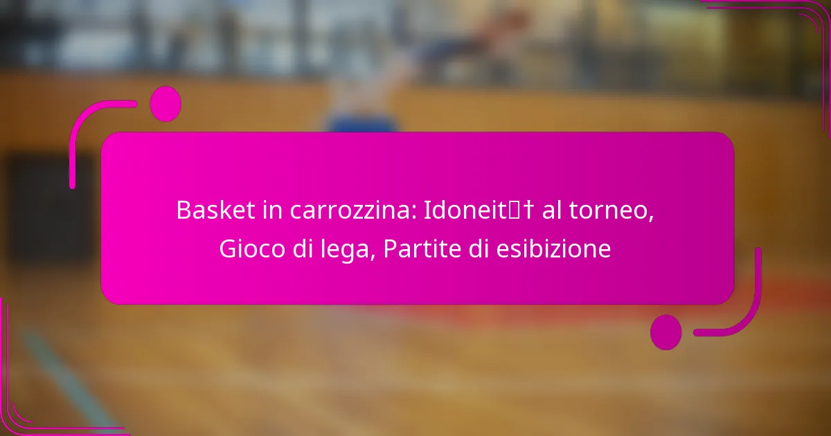 Basket in carrozzina: Idoneità al torneo, Gioco di lega, Partite di esibizione
