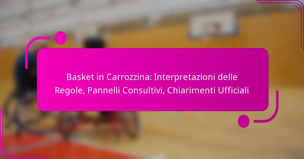 Basket in Carrozzina: Interpretazioni delle Regole, Pannelli Consultivi, Chiarimenti Ufficiali