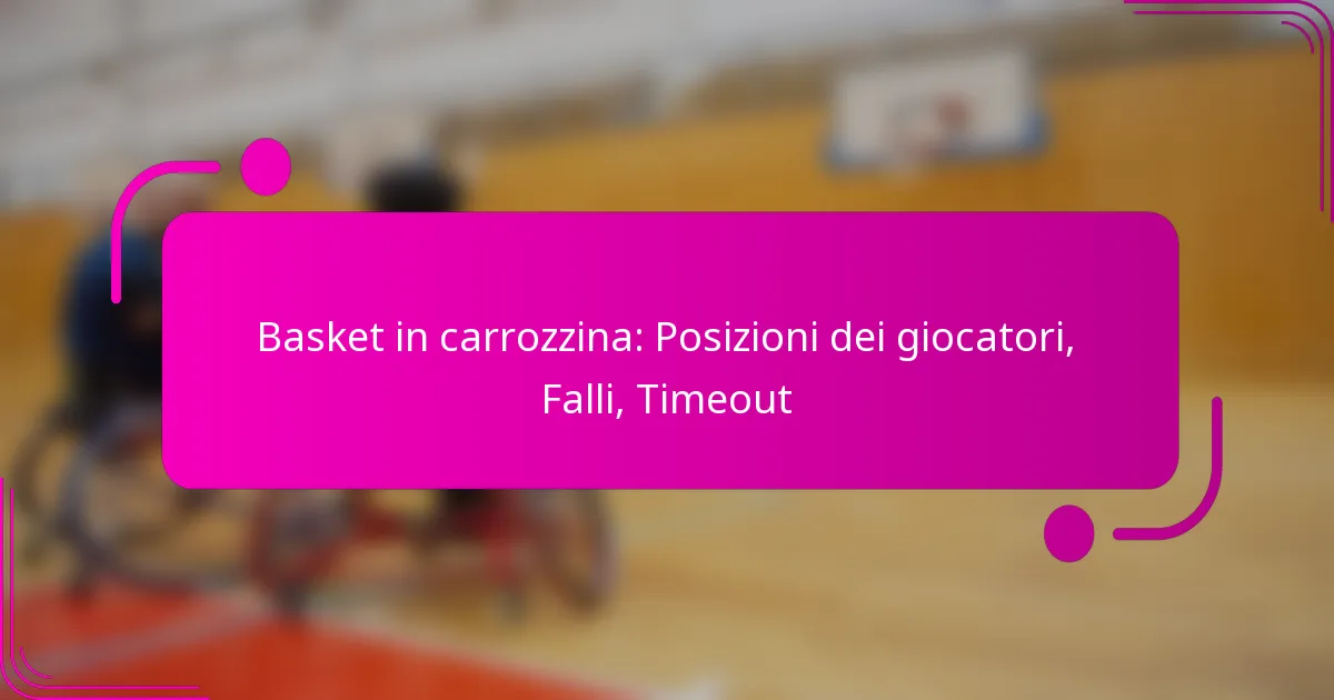 Basket in carrozzina: Posizioni dei giocatori, Falli, Timeout