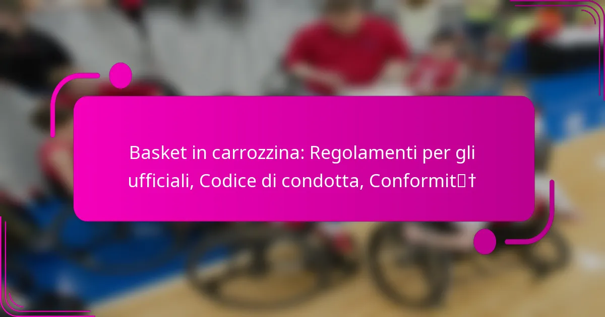 Basket in carrozzina: Regolamenti per gli ufficiali, Codice di condotta, Conformità