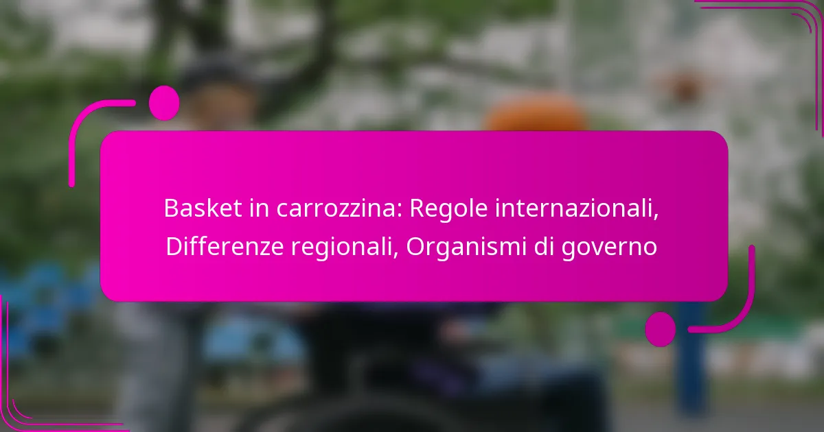 Basket in carrozzina: Regole internazionali, Differenze regionali, Organismi di governo
