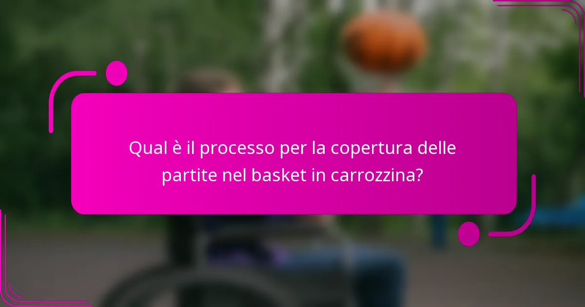 Qual è il processo per la copertura delle partite nel basket in carrozzina?